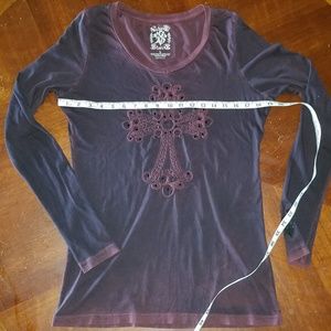 Velvet Stone Long Sleeve Cross Shirt Large